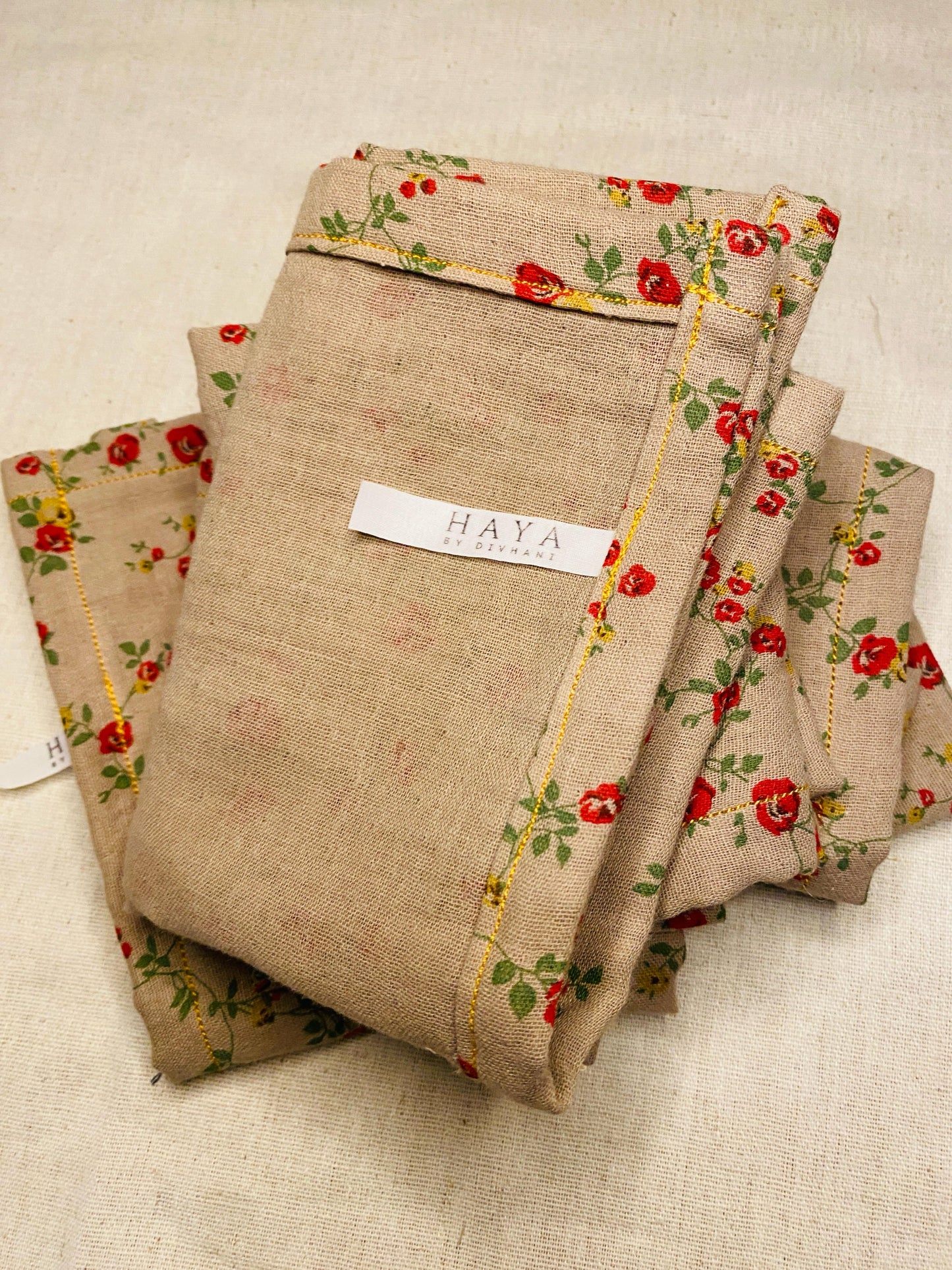 Bloom Linen Table Napkins – Vintage Rose Print (Set of 2)