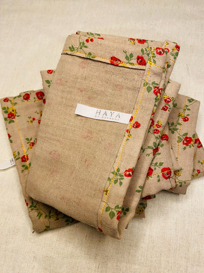 Bloom Linen Table Napkins – Vintage Rose Print (Set of 2)