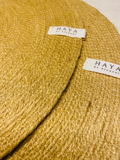 Golden Brown Jute Rope Round Placemats (Set of 2)