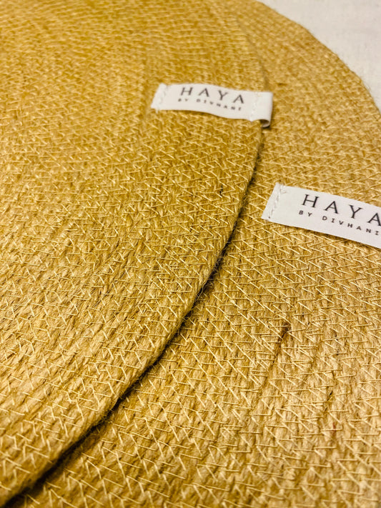 Golden Brown Jute Rope Round Placemats (Set of 2)