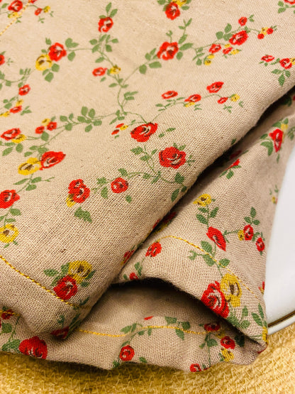 Bloom Linen Table Napkins – Vintage Rose Print (Set of 2)