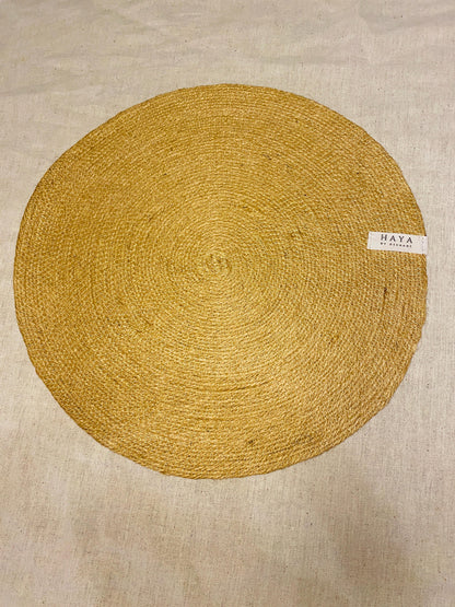 Golden Brown Jute Rope Round Placemats (Set of 2)