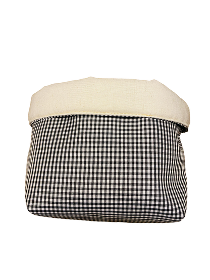 Checkered Fabric Storage Basket