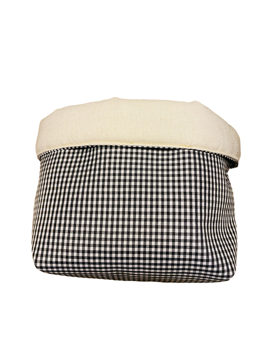 Checkered Fabric Storage Basket