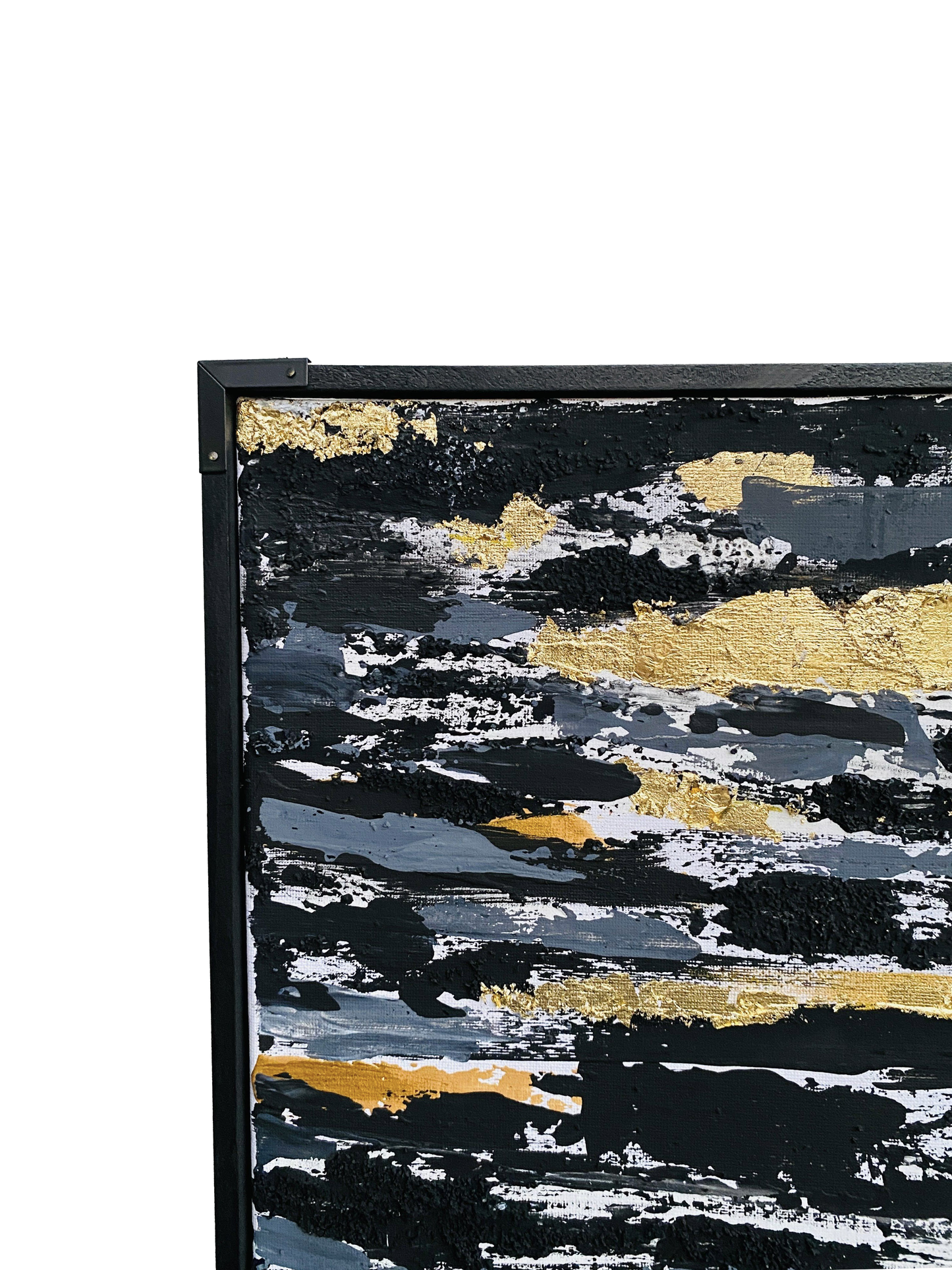 Golden Fracture – Abstract Metallic Wall Art