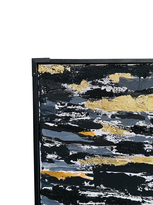 Golden Fracture – Abstract Metallic Wall Art