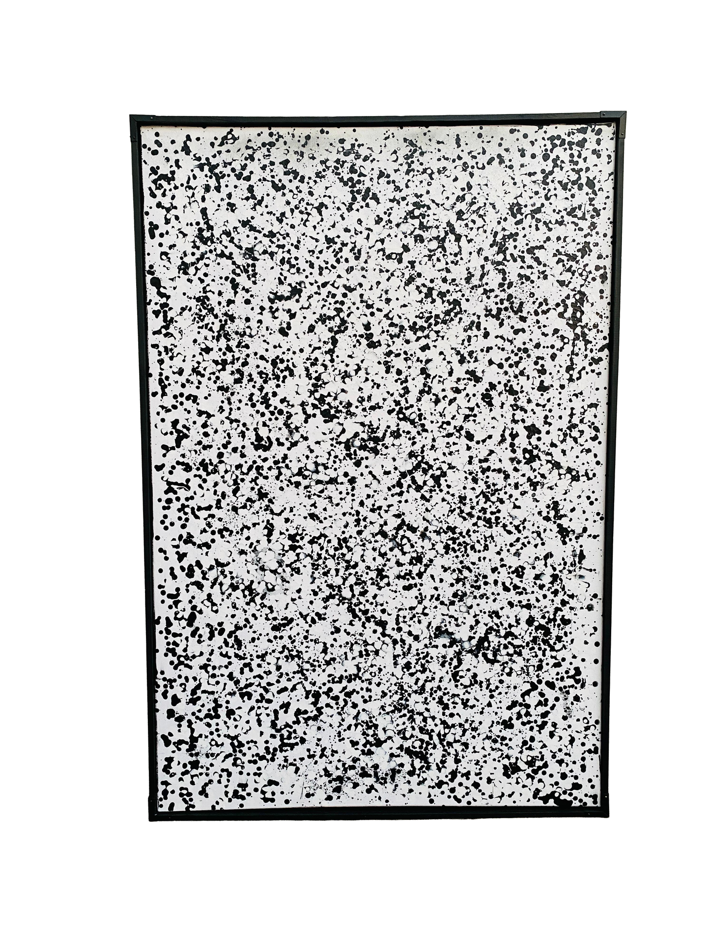 Monochrome Drift – Abstract Black On White Dotted Wall Art