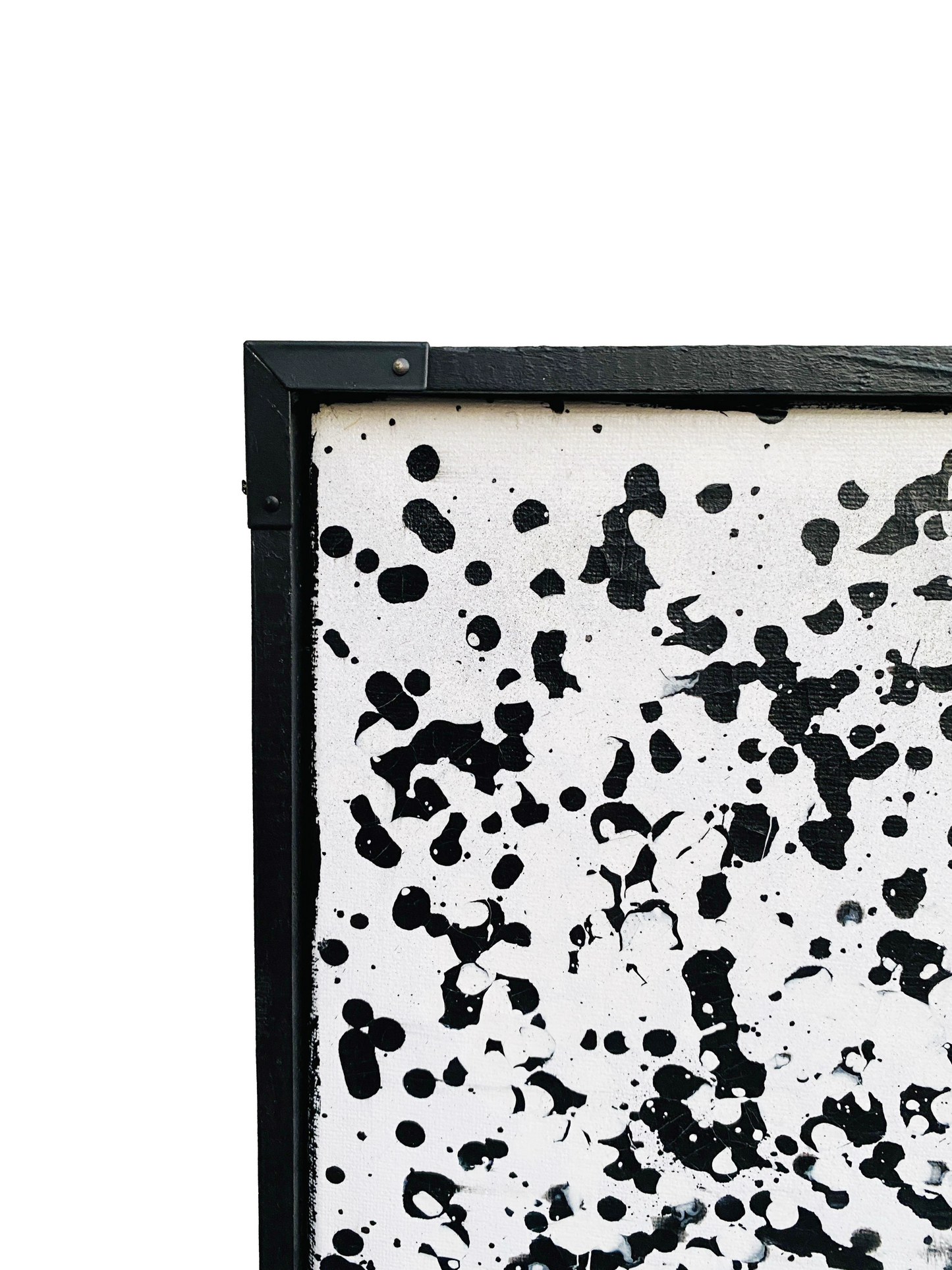 Monochrome Drift – Abstract Black On White Dotted Wall Art
