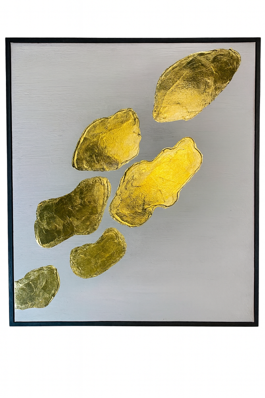 Golden Clusters – Abstract Gold Wall Art