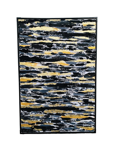 Golden Fracture – Abstract Metallic Wall Art