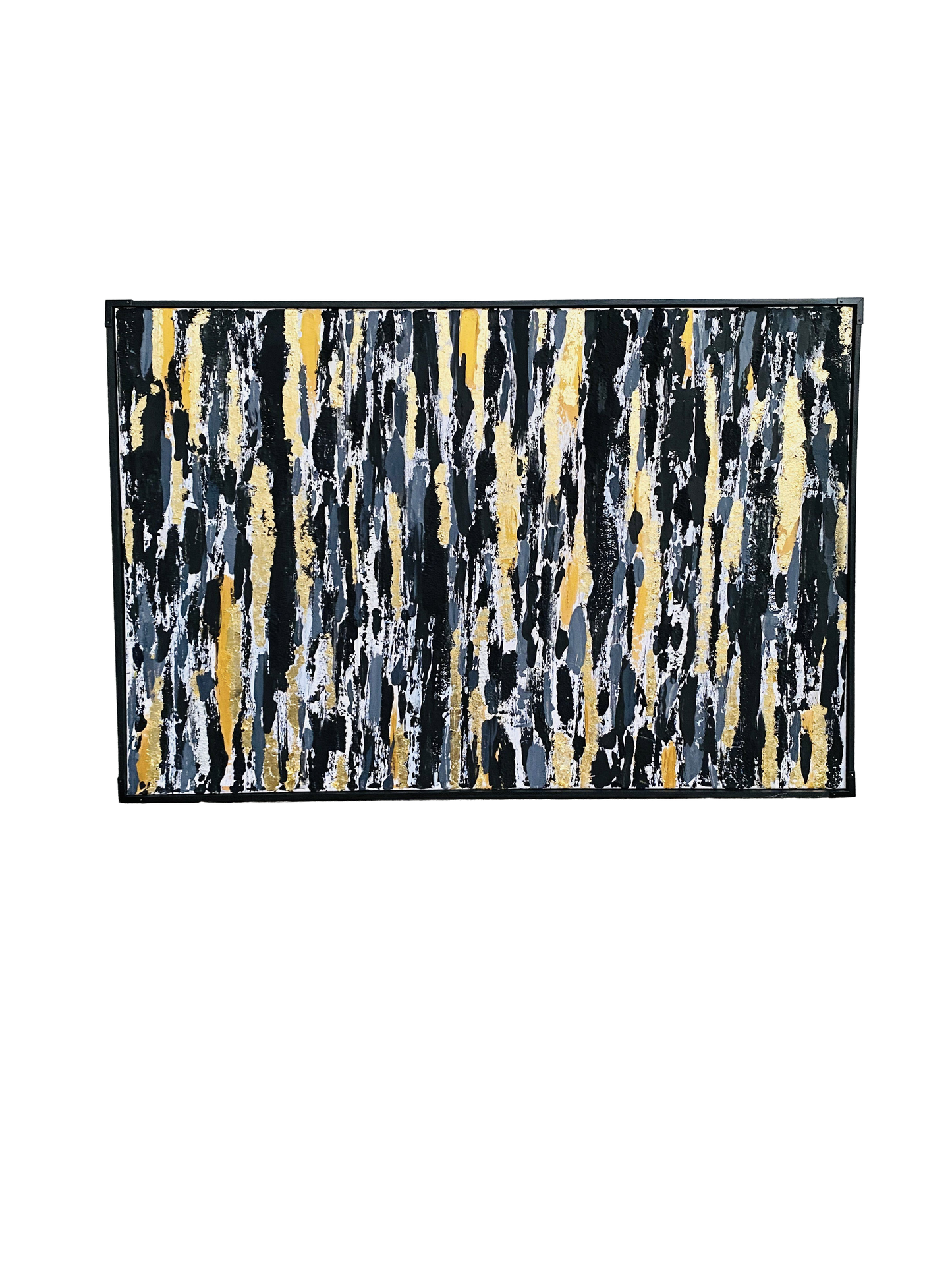 Golden Fracture – Abstract Metallic Wall Art