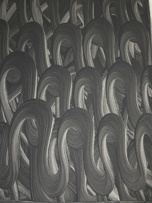 Ebon Flow – Abstract Black & Grey Wall Art