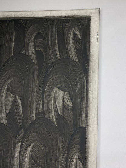 Ebon Flow – Abstract Black & Grey Wall Art