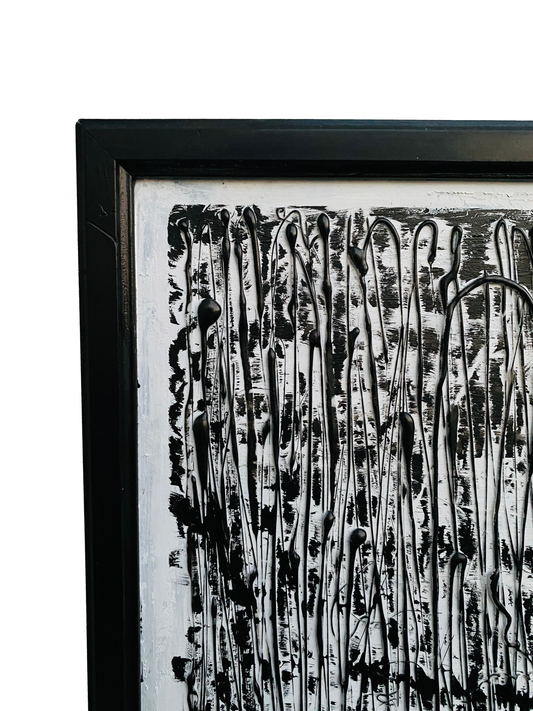 Entangled Web – Black Abstract Art